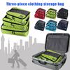 3 Pièces/Ensemble Cubes de Rangement pour Vêtements Sac de Voyage pour Chemises Pantalons Sacs à Vêtements Organisateurs de Bagages Trousse de Toilette