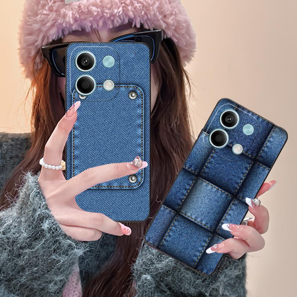 Jeans Texture Mobile Phone Case for POCO F7 F6 F5 F4 F3 F2 Pro GT C75 C71 C65 C61 C40 Pro Ultra Colorful Printing Cover Pretty