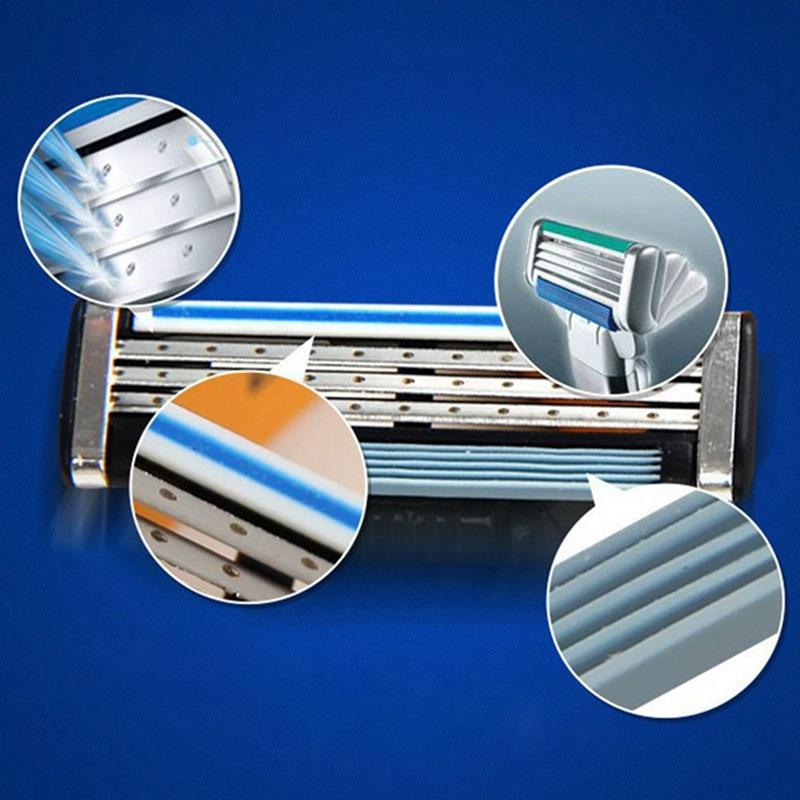 4 Pcs 3 Layer Razor Blades For Mache 3 Men Gile Shaver Blades Proglide Shaving Blades Gillettee Lame