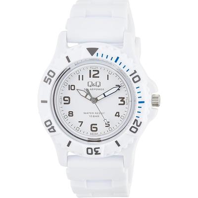 Citizen Q&Q Analog Solar Watch 10 Bar Water Resistant with Urethane Strap Men's White