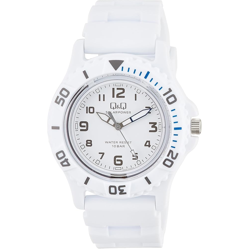 

Citizen Q&Q Analog Solar Watch 10 Bar Water Resistant with Urethane Strap Men s White