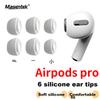 [Set of 6] ES10 Ear Tips for AirPods Pro/Pro1/Pro2, Original Soft Silicone Noise-Cancelling, Medium/Medium-Large Size