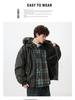 Men's Winter Retro Haute Couture Cotton Jacket with Fur Collar, Plus Velvet Thickened, Warm Outerwear.