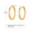 Wind stainless steel geometric large plain ring earrings plated with 18k gold simple earrings women's multi-specification 2mm, 4mm