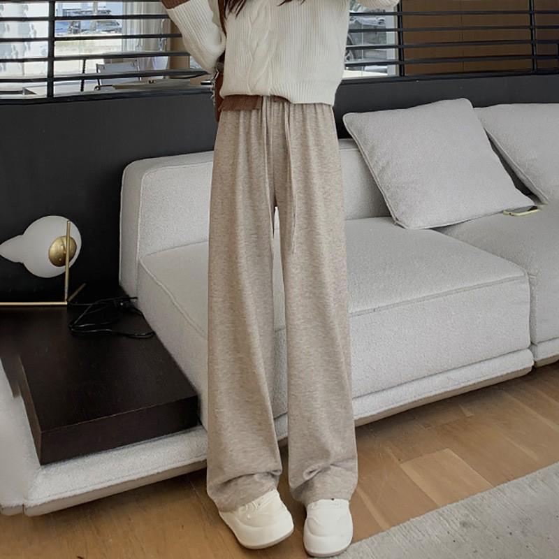 Pantaloni da donna a vita alta a gamba larga Sticky Rice - Pantaloni casual a gamba dritta a vestibilità ampia per primavera/autunno