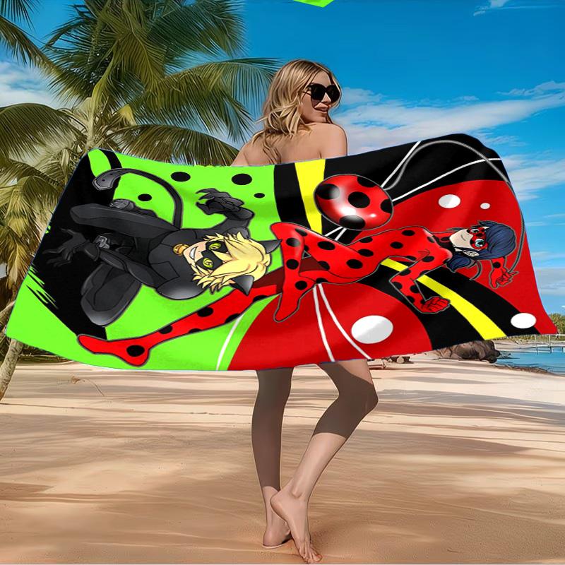 Mira-culous Adventures Strandtuch Mikrofaser Strandtuch, Leicht und Schnelltrocknend, für Sommerreisen, Schwimmbad-Fan Geburtstagsgeschenk