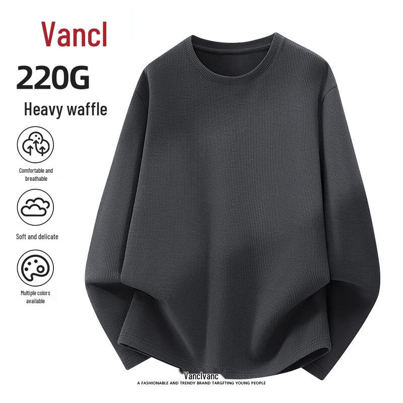 VANCL Men s 220G Waffle Knit Crewneck Long-Sleeve T-Shirt XL