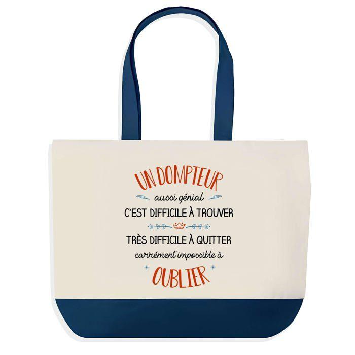 Tote bag - PLANETEE - Shopping Bleu Documentaliste Aussi Génial - Coton - Imprimé en France - Grande contenance