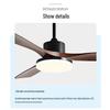 Nordic Retro Solid Wood Ceiling Fan with Light