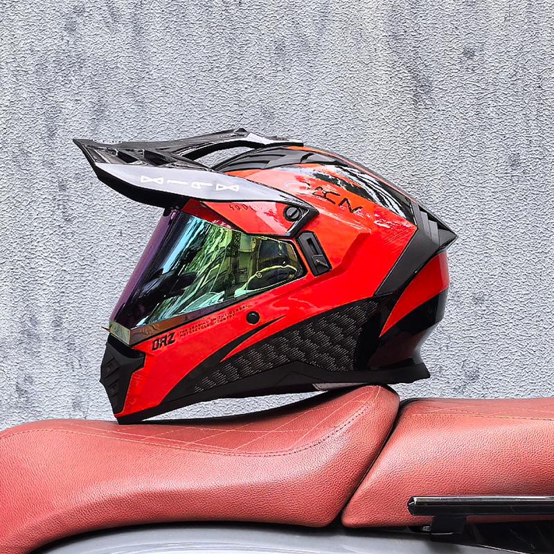 Unisex Motorcycle Rally Helmet with Single Visor for Road and Off-Road Long Distance Travel