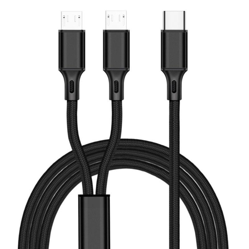 

50/120cm USB Type-C Cable 1 to 2 USB-C TypeC to Micro USB Charging Cord for Car Phone Charging 1
