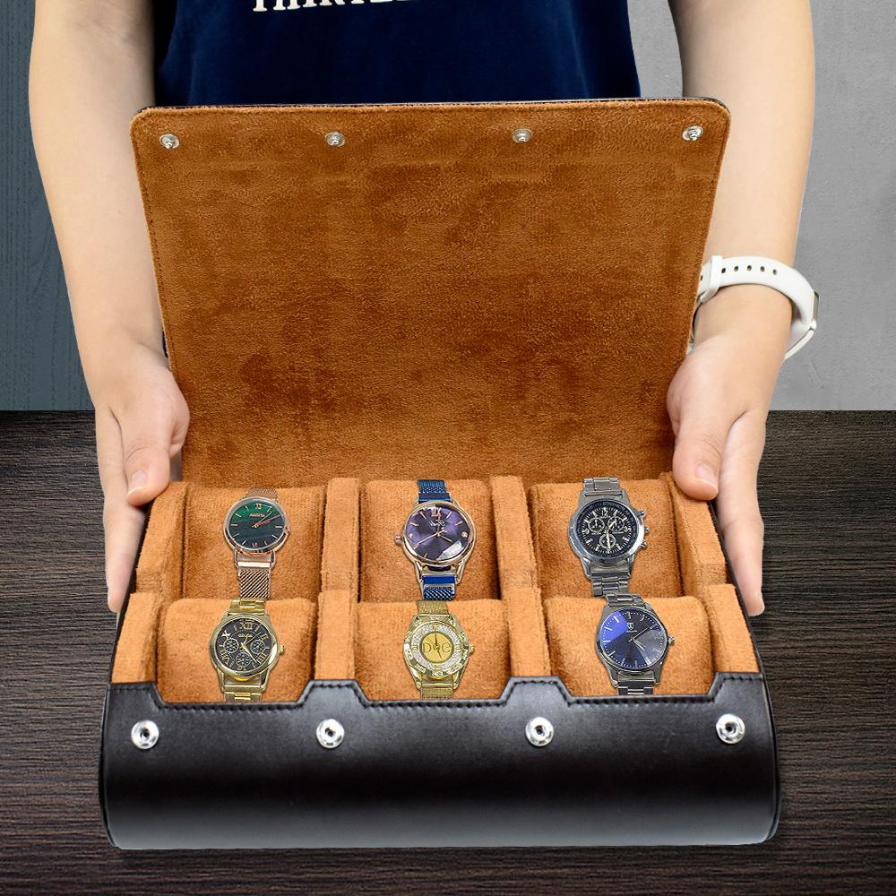 Reiseetui für Uhren – für Männer – für Frauen – Uhrenrolle, Reiseetui, Organizer-Display – Uhrenetui – Uhrenbox-Organizer mit 6 Fächern