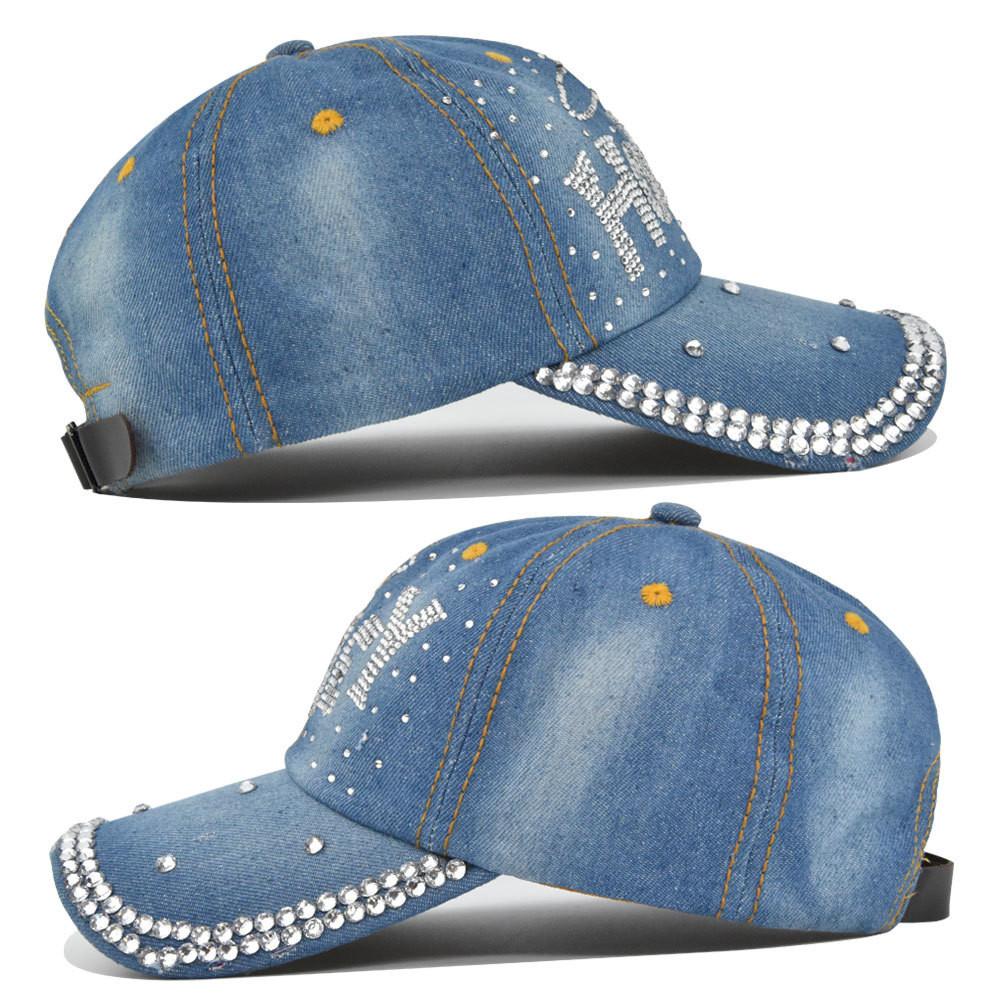 Casual Cowboy Velvet Baseball Cap With Heart-shaped Five-pointed Star Embroidery And Adjustable Fit