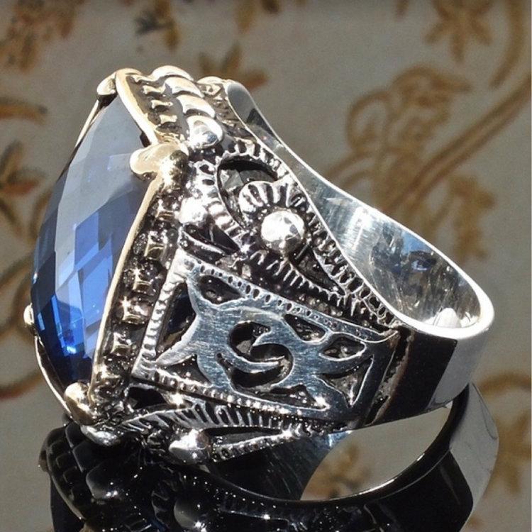 Zircon-Inlaid Copper Plate Ring for Men & Women