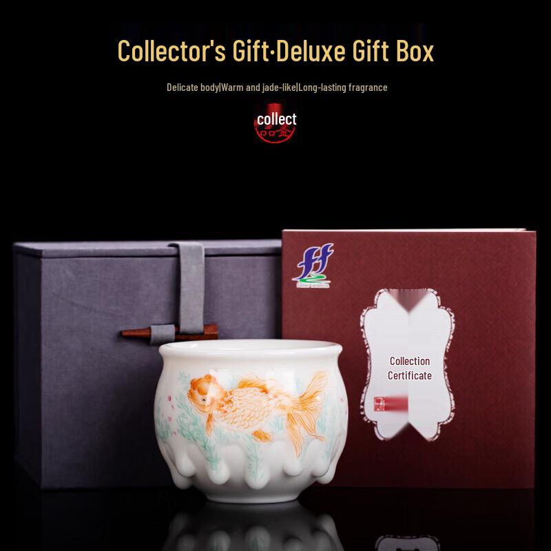 Chaxun Dehua Porcelain Hand-Painted Abundance Tea Cup