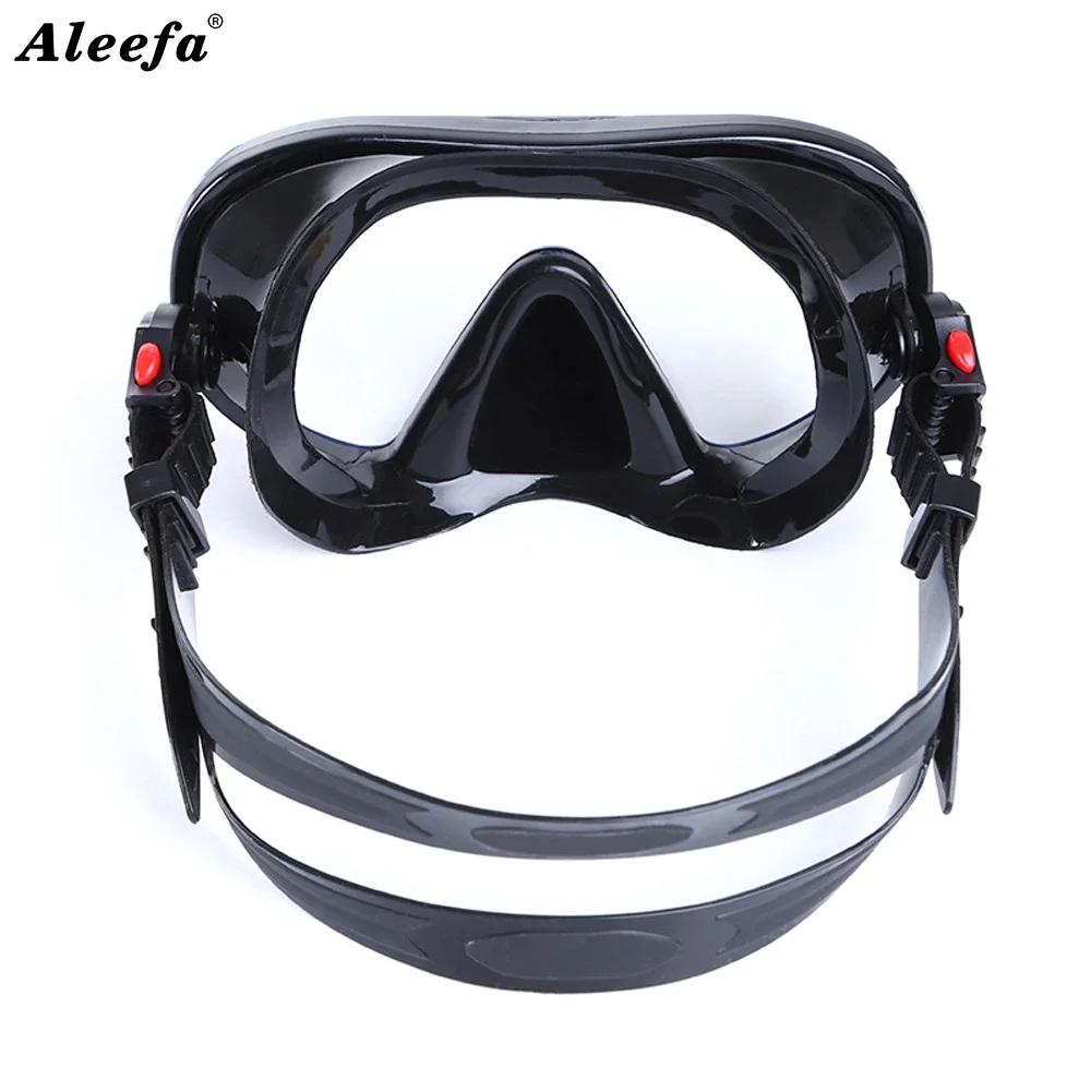 Adult Low Volume Clear Diving Mask with Tempered Glass Freediving Snorkeling  Silicone Black Underwater Swimming Goggles