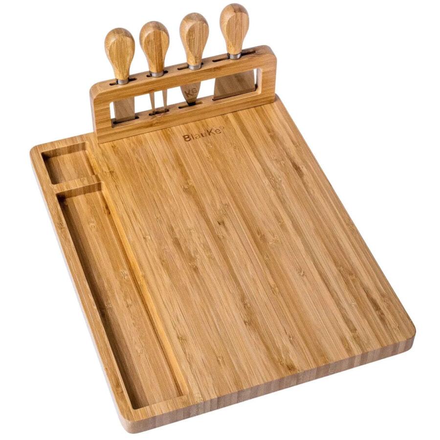 

Сырное бамбуковое бревно с набором ножей BlauKe
