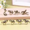 Brass Horse Figurines 2026 Chinese New Year Zodiac Horse Pendant Feng Shui Lucky Statue Home Office Desktop Ornament Crafts