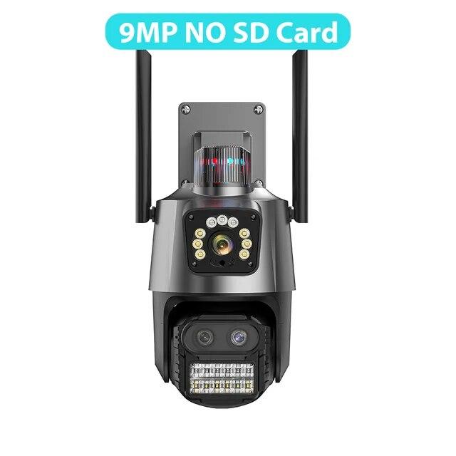LS VISION Cámara PTZ Exterior UE 9MP 4K HD Zoom Híbrido 8X Tres Lentes Doble Pantalla Cámara IP Wifi 4MP Alarma Luz Policial Vigilancia CCTV ICSee