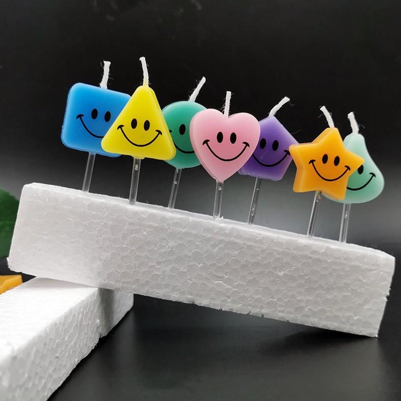 Personalized Smile Birthday Cake Decoration Candle Atmosphere Children Creative Smile Face Pattern Birthday Candle