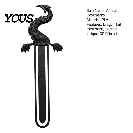 Gift for Birthday And Holidays 3D Printed Dragon Tail Bookmark, Retro Durable PLA Reading Marker, Desktop Ornament Bookshelf Unique Fantasy