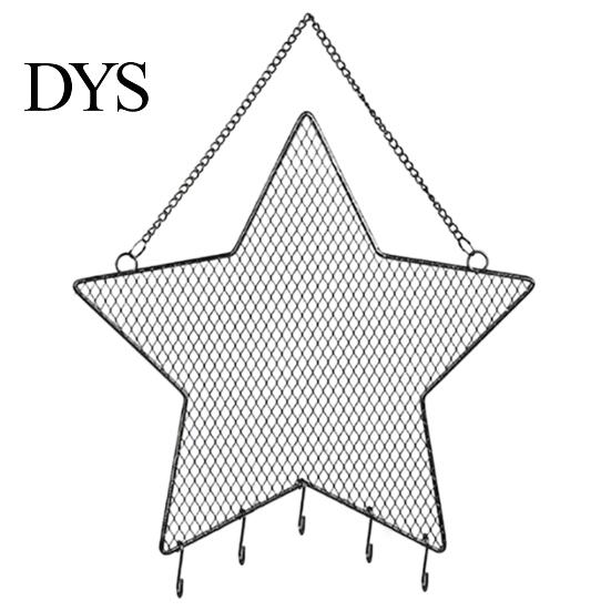 Earring Stud Grid Wall Hanger Jewelry Display Stand Exquisite Ornamental Space-saving Moon Star Shaped Wrought Iron Earrings Shelf for Bedroom