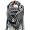 Cotton Scarf for Cold Winter Warm Thick Wrap with Button Soft Scarves for Ladies