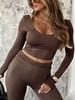 European and American autumn/winter new tight yoga set, fitness wear, outdoor home casual running sports set for women