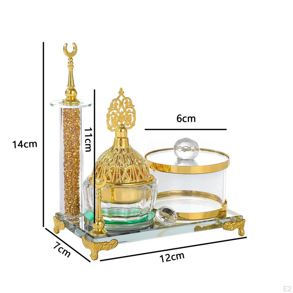 Arabian Incense Burner Home Decor Office SPA with Storage Jar Birthday Gift Tabletop Ornament
