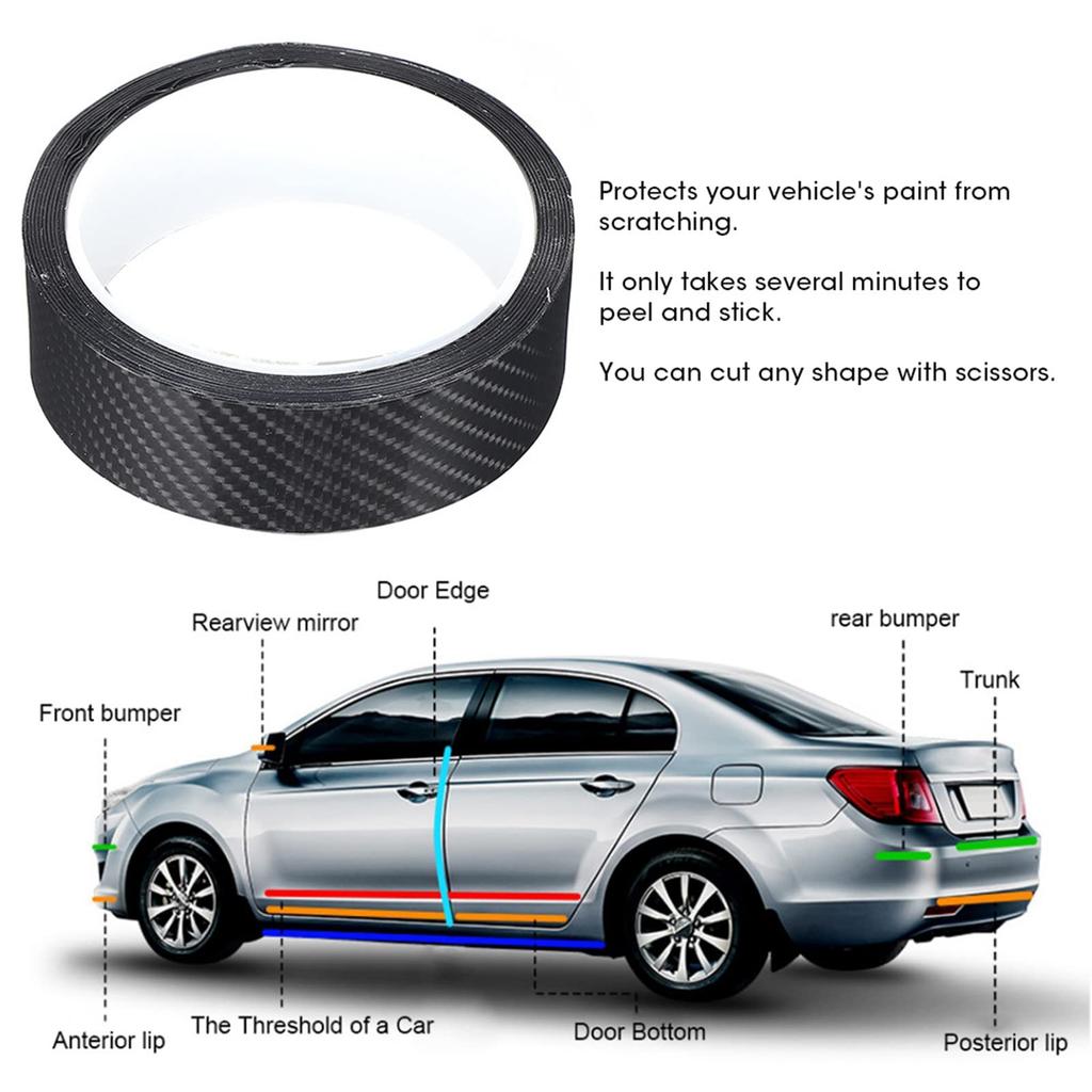 Car Wrapping Film Carbon Fiber Sticker Tape Carbon Fiber Material (1.1 X 1.2 Ft