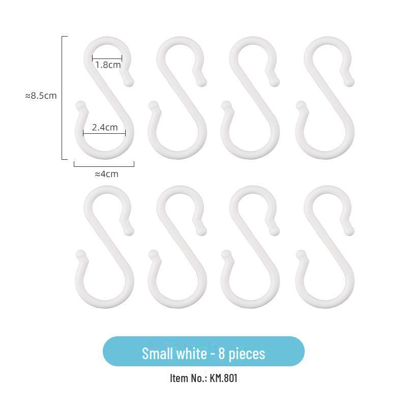 Haczyk KM w kształcie litery S bez gwoździ do kuchni, łazienki i szafy