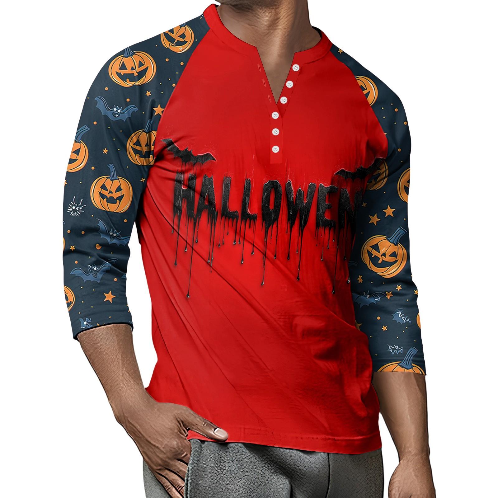 

Мужской контрастный топ реглан на пуговицах с рукавом 3/4 M винный