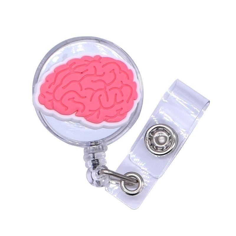 Fivela retrátil médica dos desenhos animados médico enfermeira licença de trabalho cordão criativo fácil de puxar fivela certificado marca nome