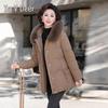 Yalu Women's Thickened Hooded Down Jacket with Fox Fur Collar