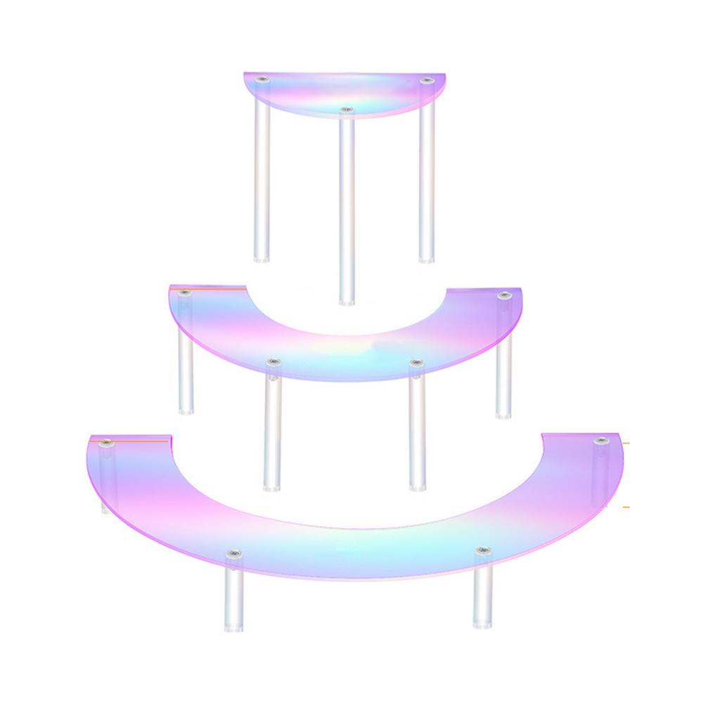 3 Tiers Acrylic Display Risers Storage Stand for Perfume Cupcake Figures and Desserts Home Decoration Organizer