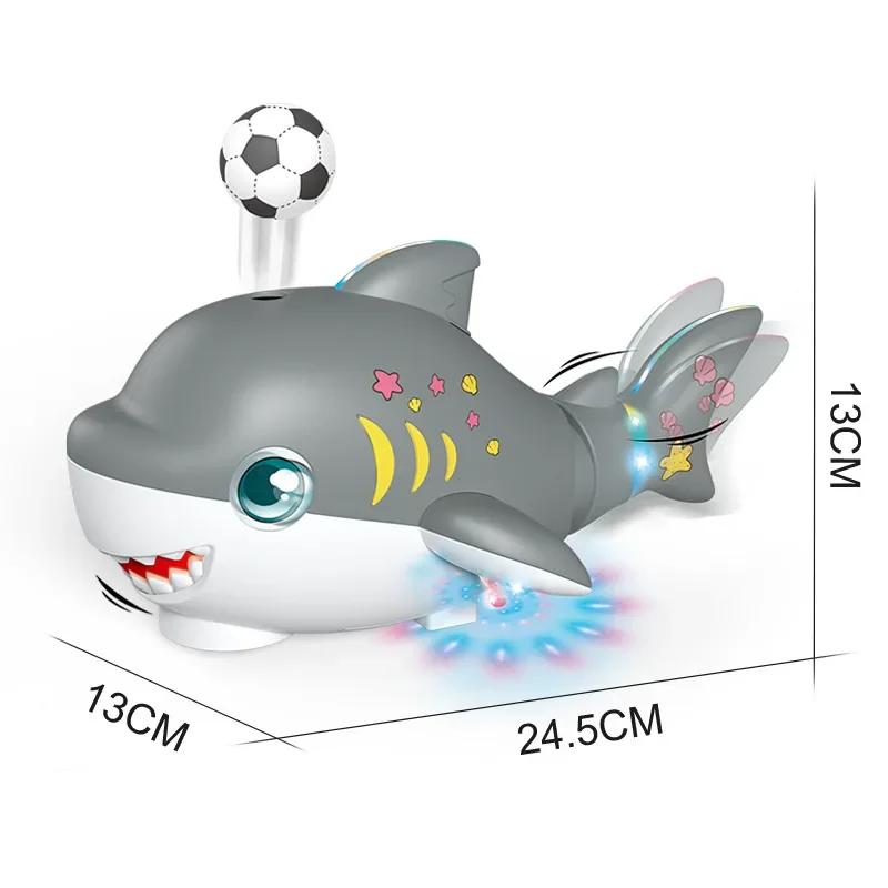 

Electric Blowing Ball Shark Model Car Robot Swing Tail Electronic Pet Interactive Entertainment Toys for Kids boys Children Gift сірий колір