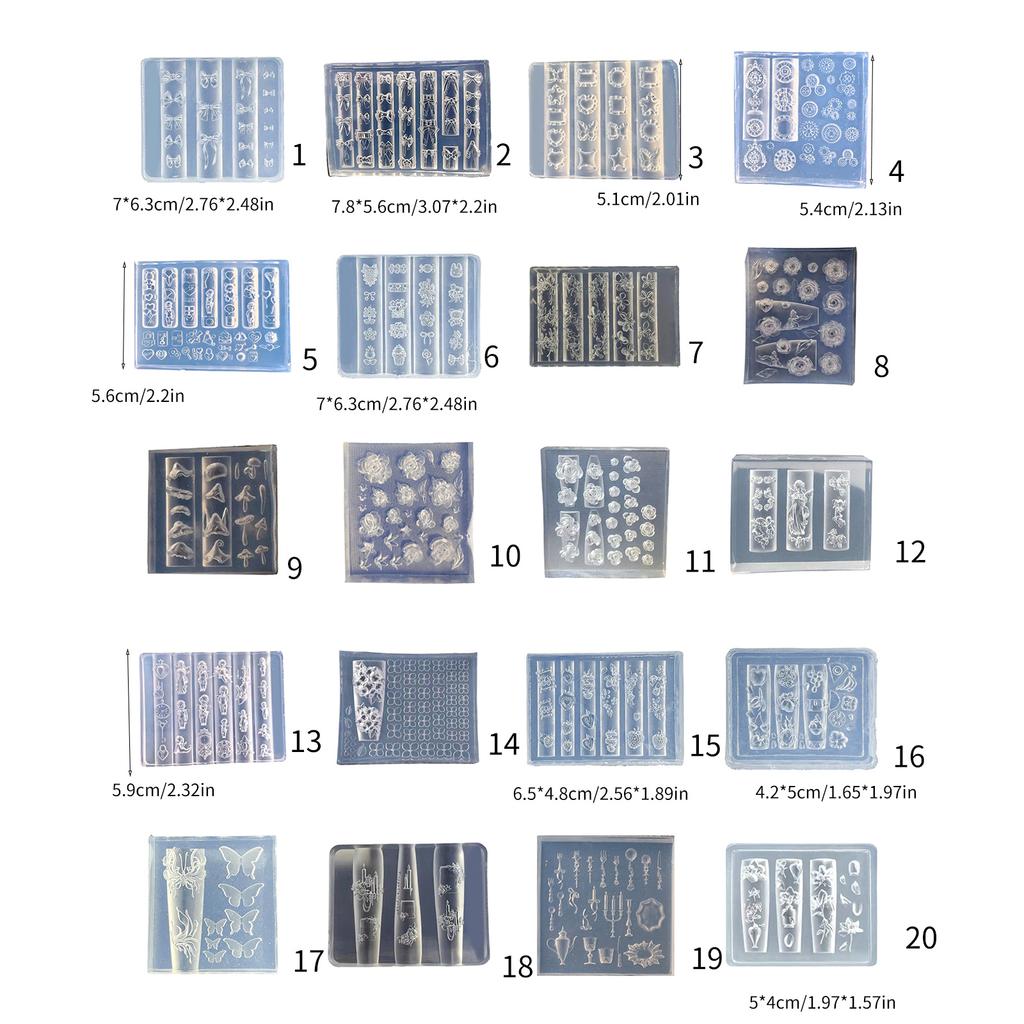 Silikon Nail Art Form Zubehör Formen Zarte Form 3D Nagel Dekorative Form Silikon Textur für Verschiedene Nageltypen