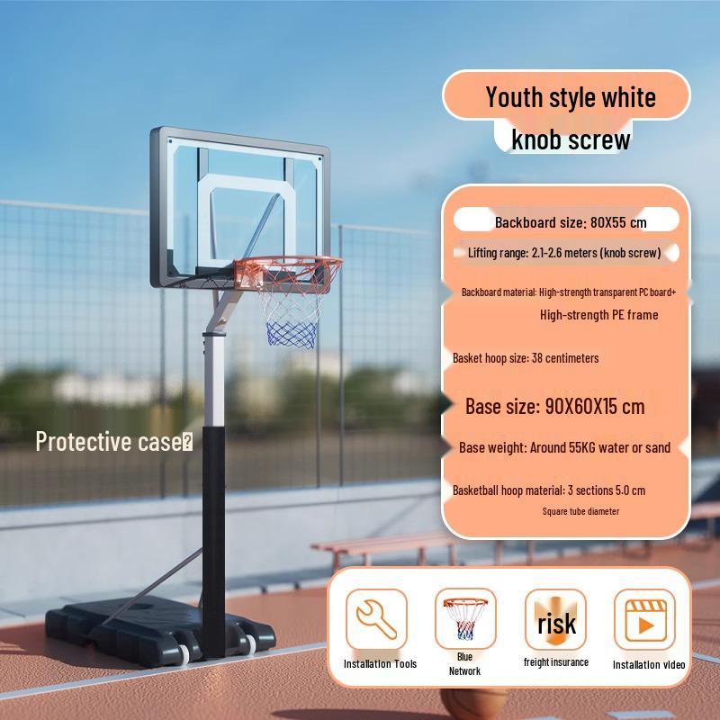 Adjustable Height Basketball Hoop for Indoor/Outdoor Play - Suitable for Adults, Teens, and Kids.