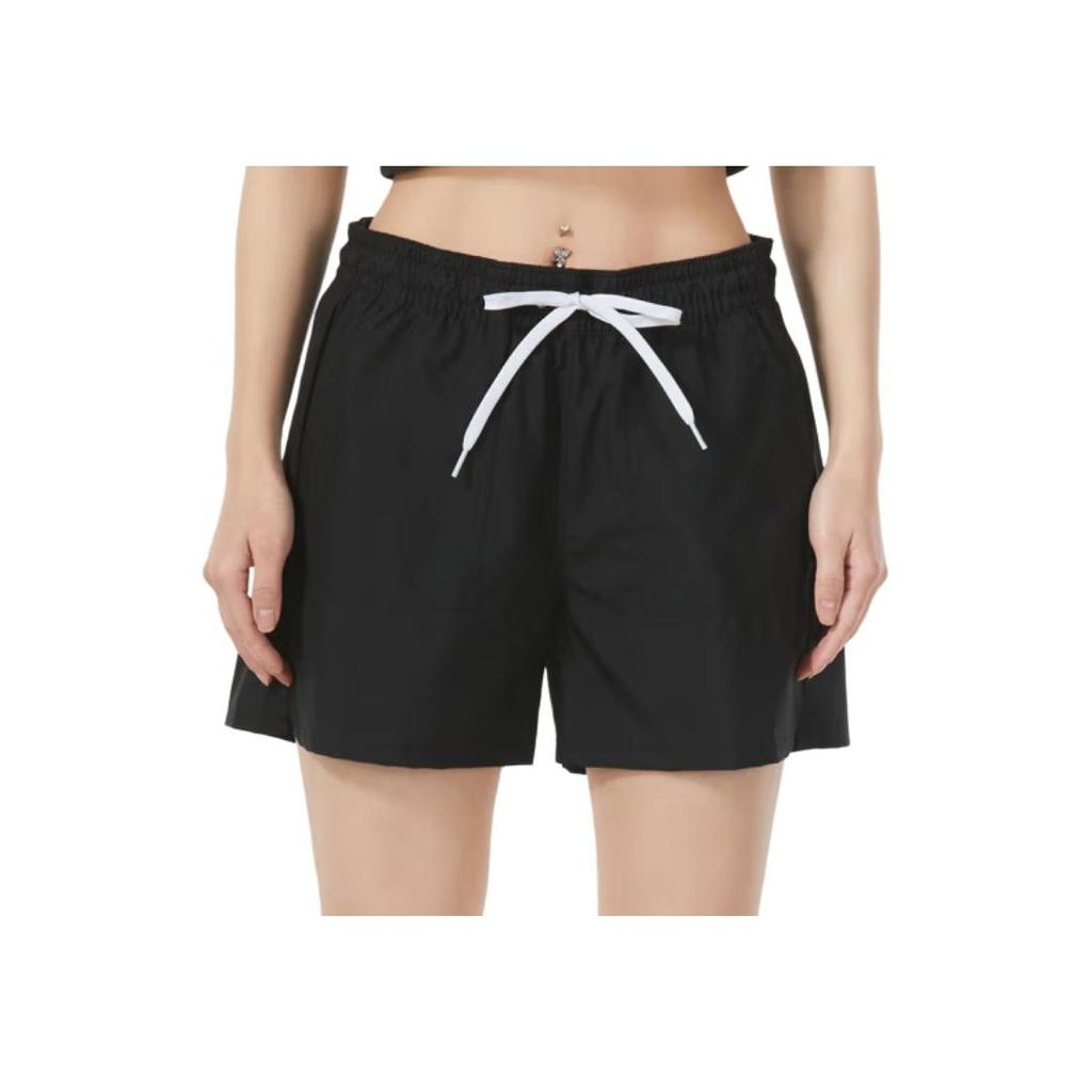 Vans Solid Color Outdoor Sports Elastic Waist Straight Loose Casual Shorts Women Shorts Black VN0A5AR7BLK