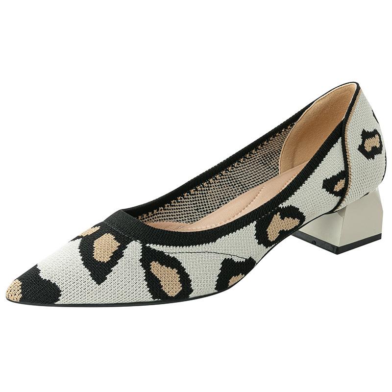 Spitze Zehenpartie, flacher Mund, Stoff, flache Unterseite, solide gestrickte Damenschuhe mit weicher Unterseite, große Schuhe, Größe 34–43