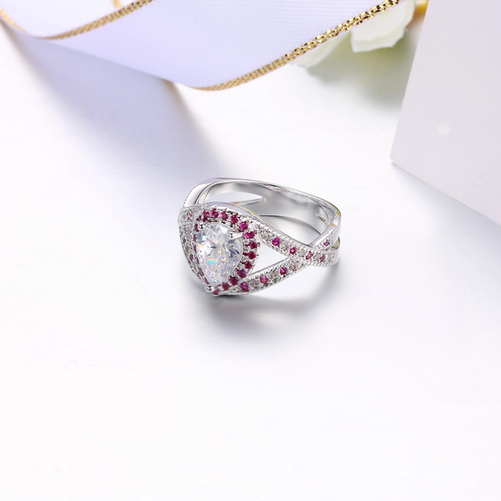 

Waterdrop Crystal Wedding Rings Women Luxury Iced Out Cubic Zirconia Silver Color Fashion Party Jewelry Girl Gift ZYR602 5