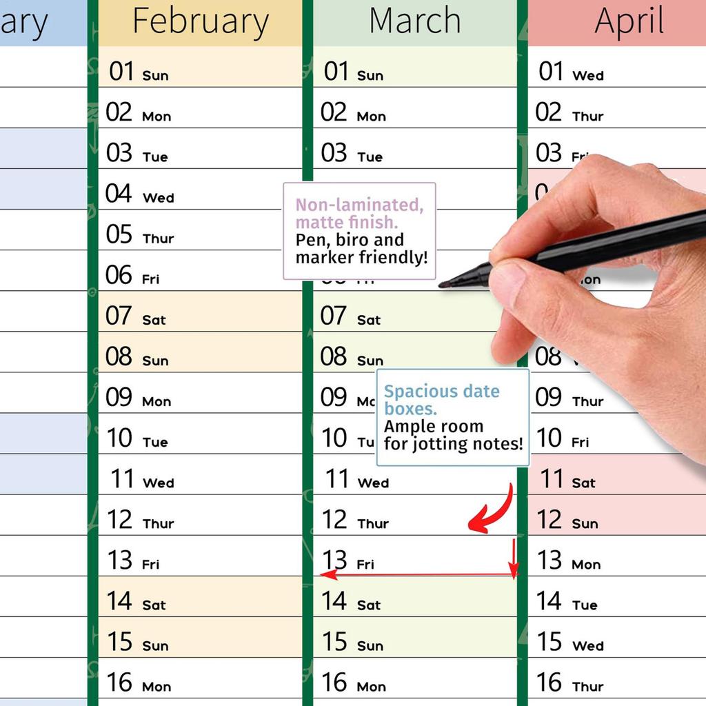 2026 Wall Calendar Full Year Large Size Paper Daily Schedule Planner Sheet Yearly Weekly Annual Planner Target List Home Office
