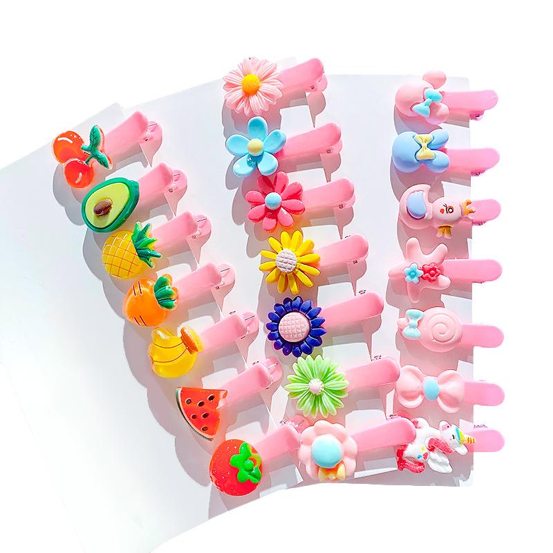 Candy-colored Children's Hair Clips, Cute Bow and Fruit Hair Clips, Girls' Bangs Clips and Accessories