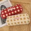 Waffle Lamb Plush Pen Bag Japanese INS Style Pencil Pouch Small Student Stationery Storage Bag School Supplies
