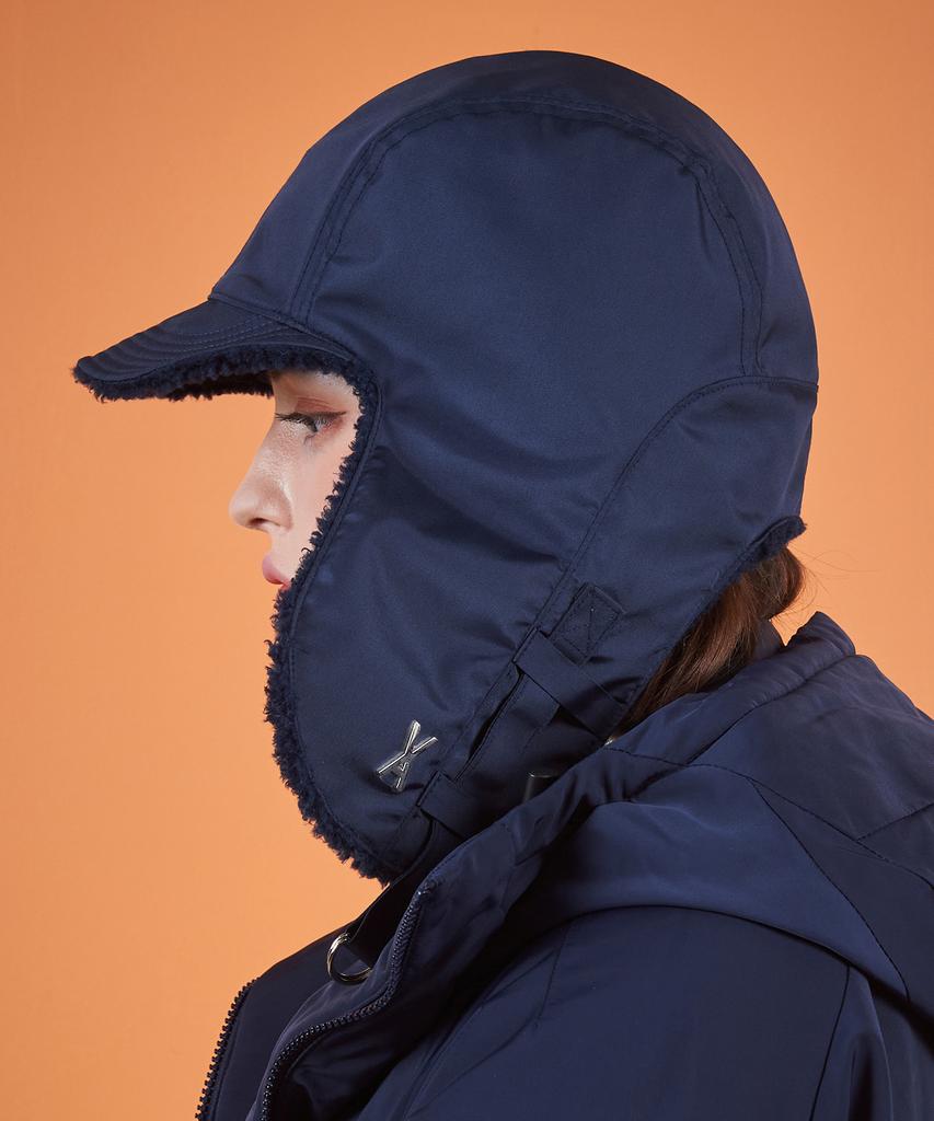 Bajal Studded Logo Oversized Trooper Hat Navy