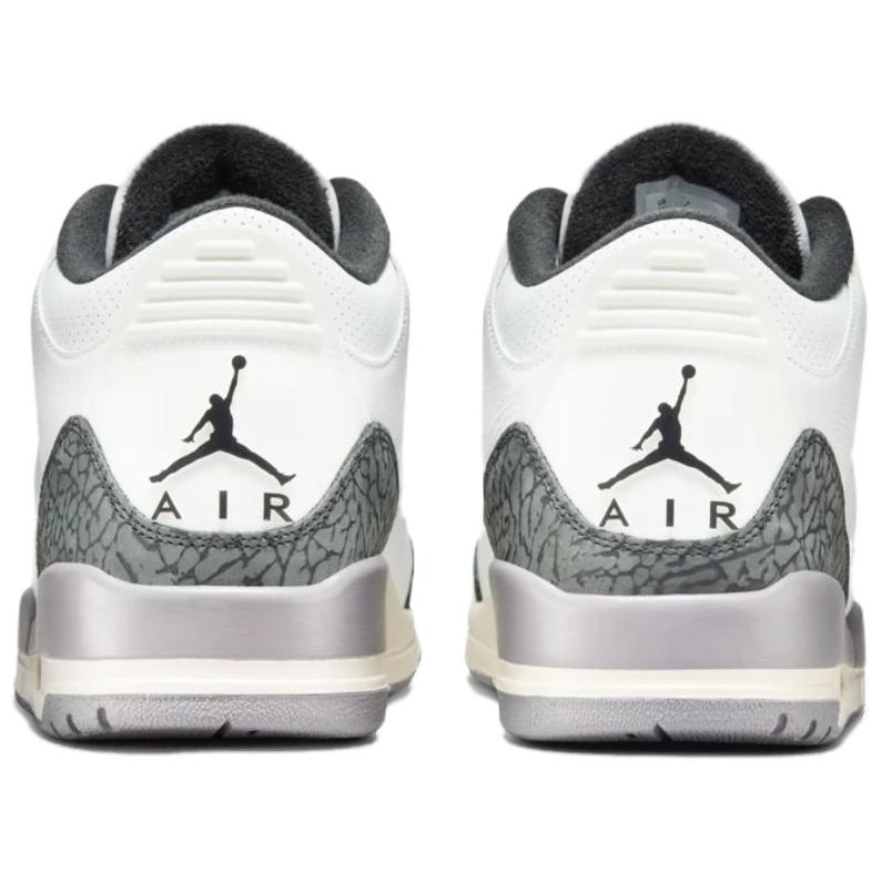 Air Jordan 3 Retro Cement Grey Erkek Sneaker Beyaz Zirve-Beyaz Ateş-Kırmızısı CT8532-106