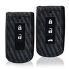 Carbon Fiber Silicone Car Key Case Cover Shell For Mitsubishi Xpander Outlander Asx Pajero Eclipse Cross Montero