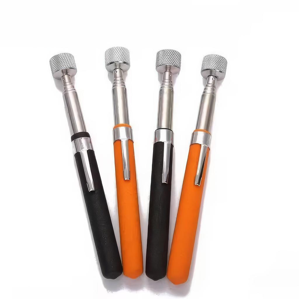 1 Piece of Magnet Picking Tool Orange, Anti Slip Grip, Extendable Handle, Suitable for Car Maintenance and Metal Recycling