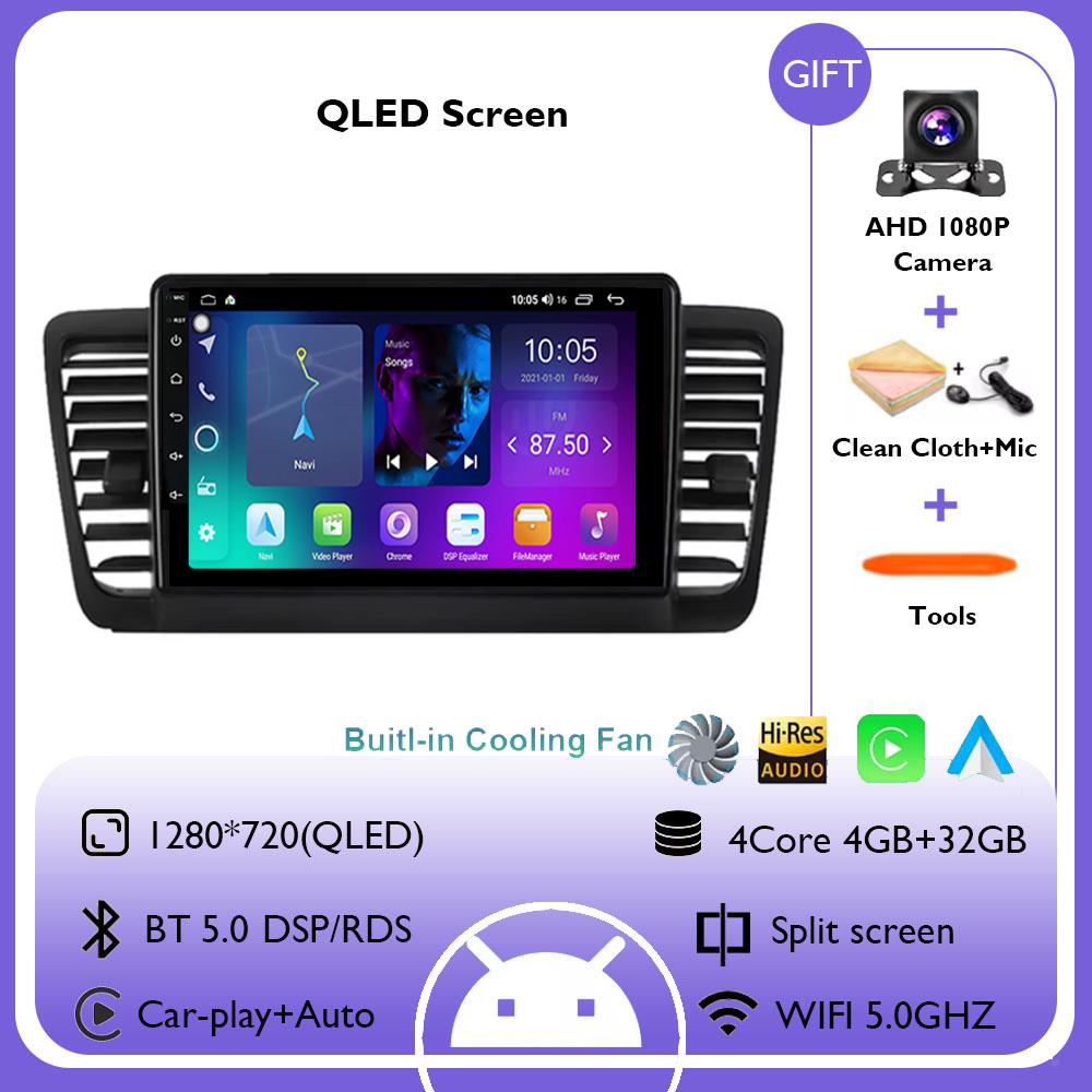 Android 14 Carplay Auto For Subaru Outback 3 Legacy 4 2004 - 2009 Car Radio Multimedia Video Player GPS Navigation No 2Din DVD