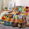 Hühner-Print-Decke Weich Faltbar Atmungsaktive Steppdecke Überwurf Niedliches Tiermuster Bett Sofa Decke für Zuhause Schlafzimmer Deko Geschenke